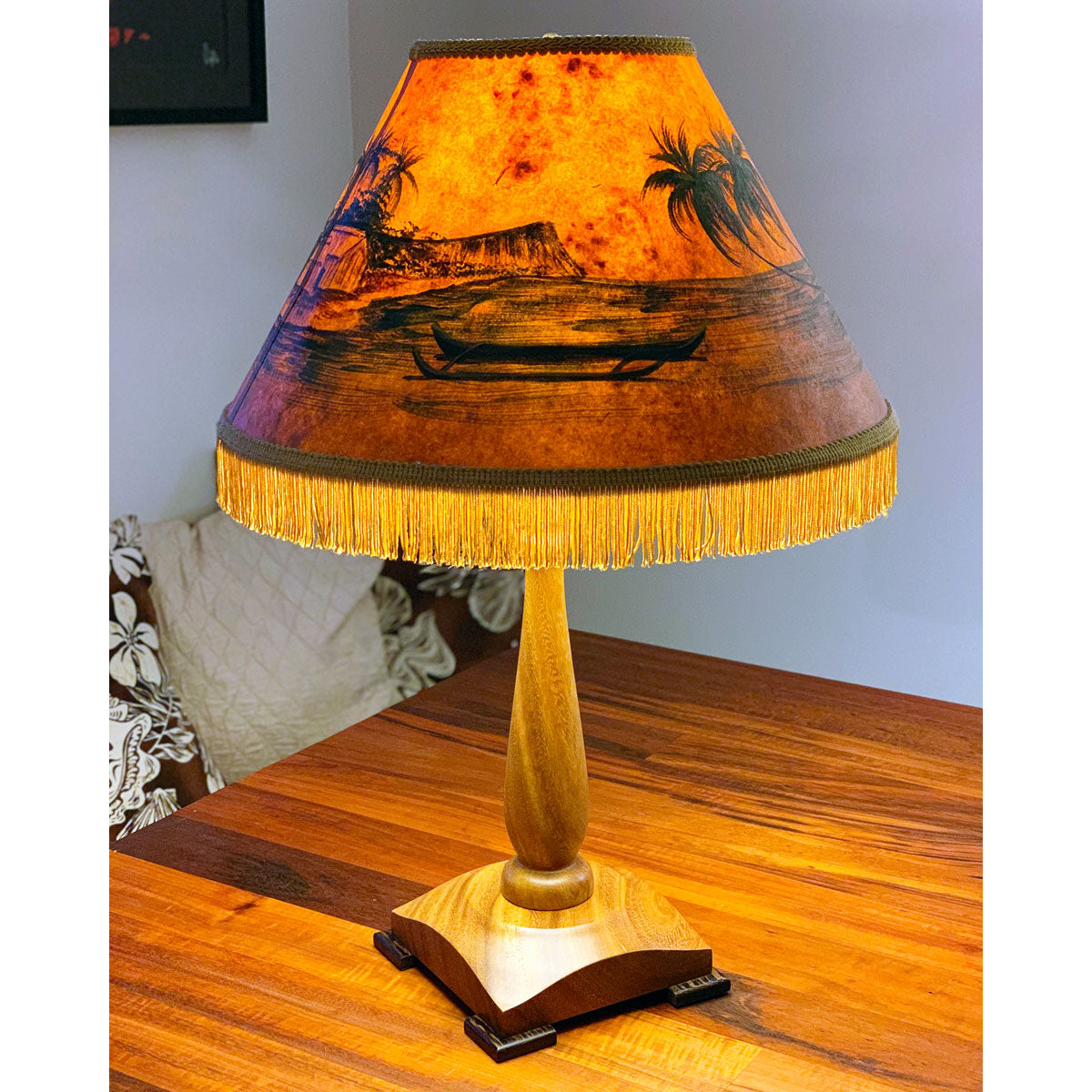 Monkeypod Table Lamp, Square Base